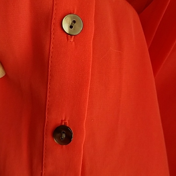 Orange/Red buttondown 100% polyester tank top - Picture 7 of 7